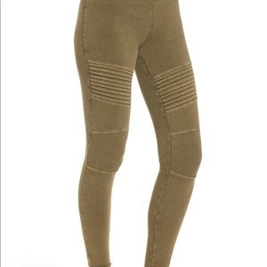 Olive Green Moto Leggings